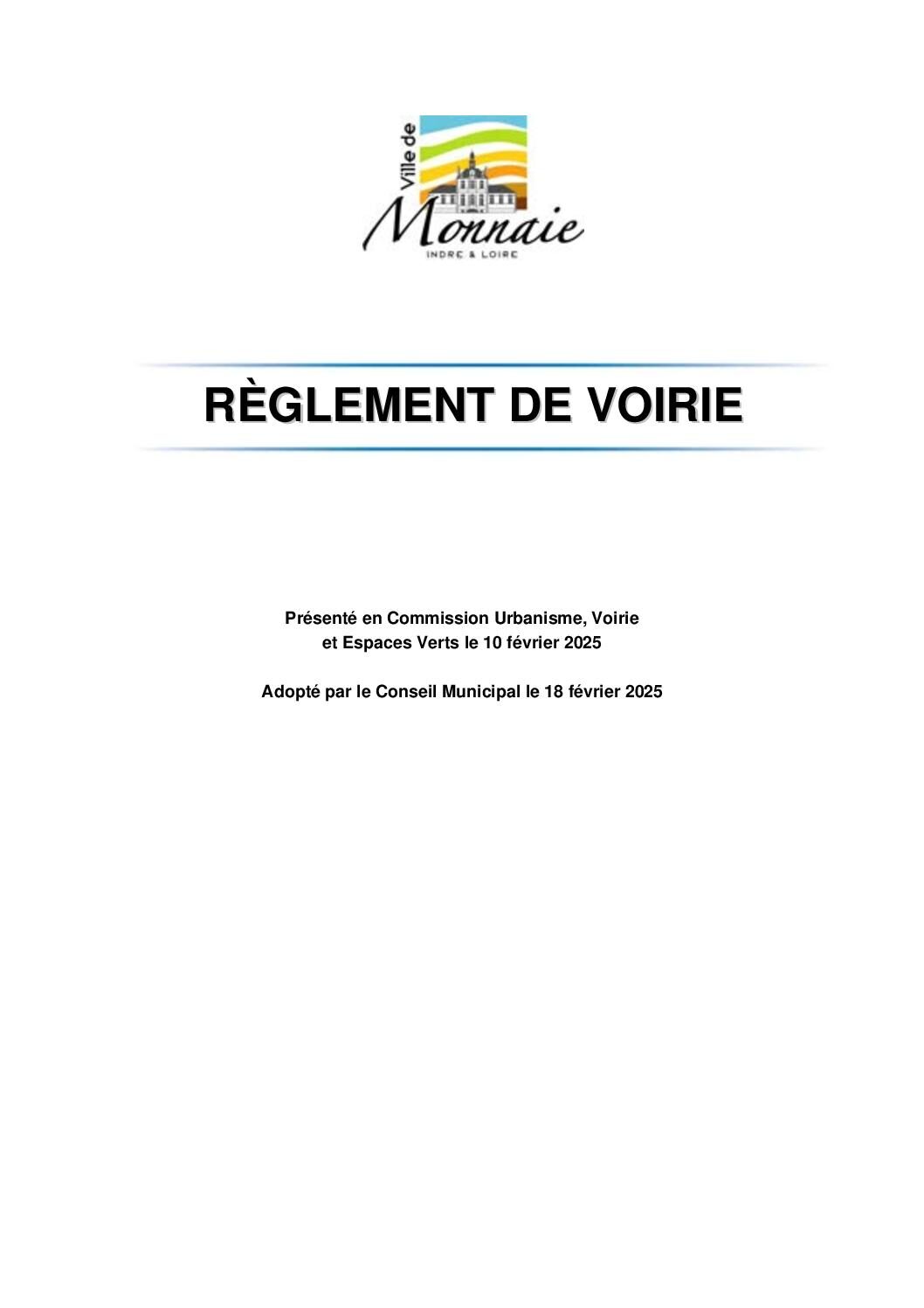 Image du document Règlement de voirie