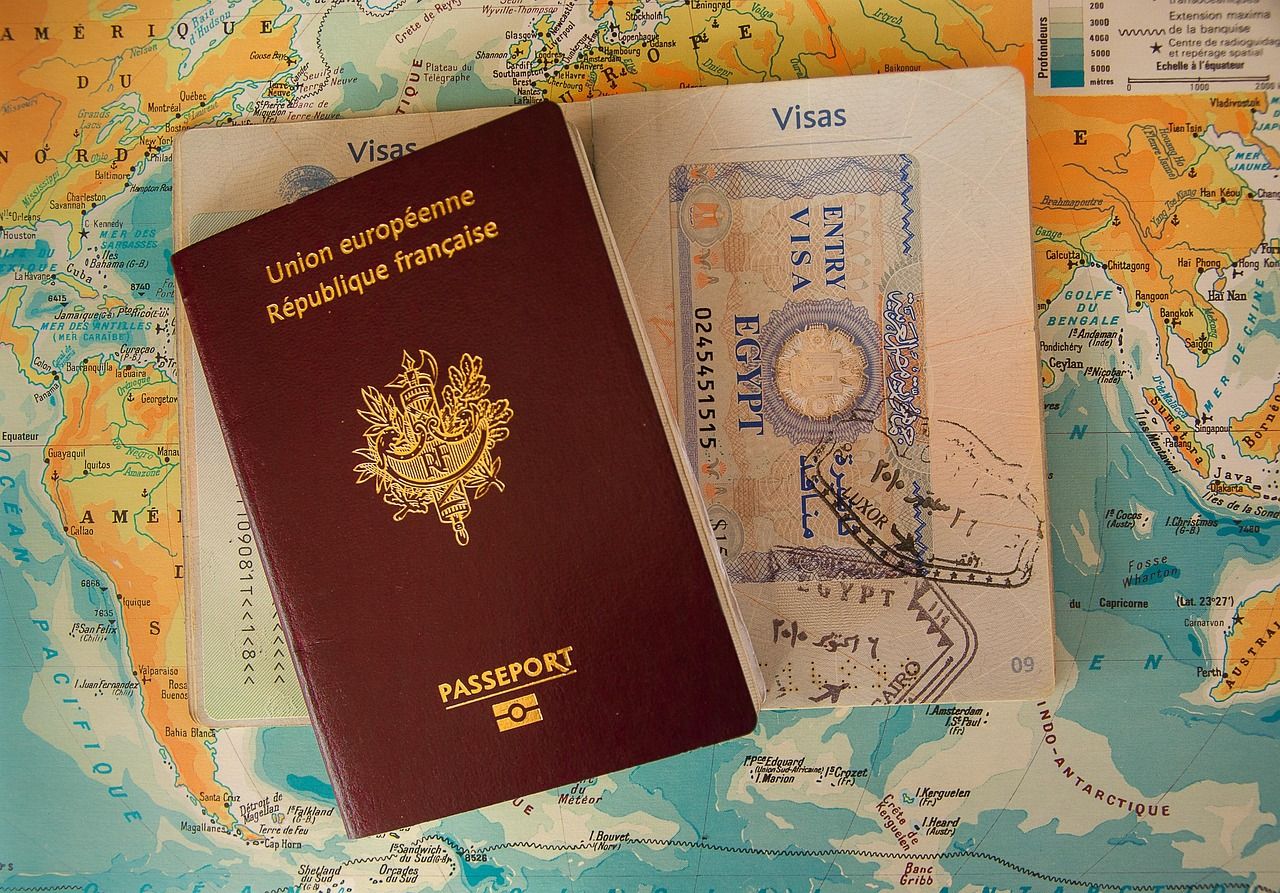 Passeport et visas sur carte du monde