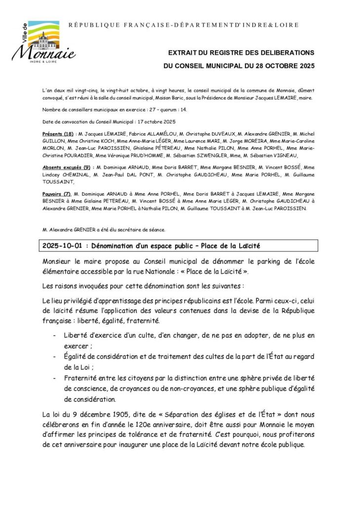 Image du document Compte-Rendu Conseil Municipal du 28 octobre 2025
