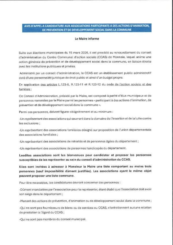 Image du document Appel à candidature – CA CCAS