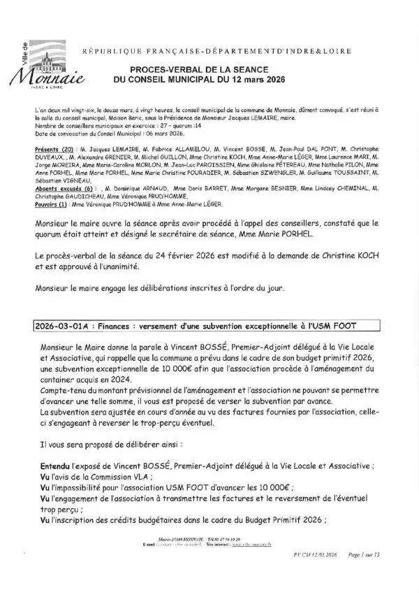 Image du document PV – Conseil municipal du 12 mars 2026
