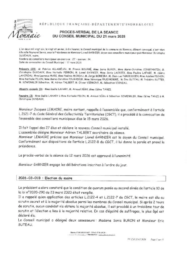 Image du document PV – conseil municipal du 21 mars 2026