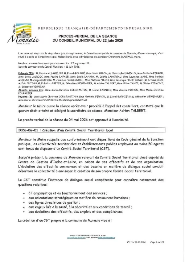 Image du document PV – Conseil municipal du 14 septembre 2026